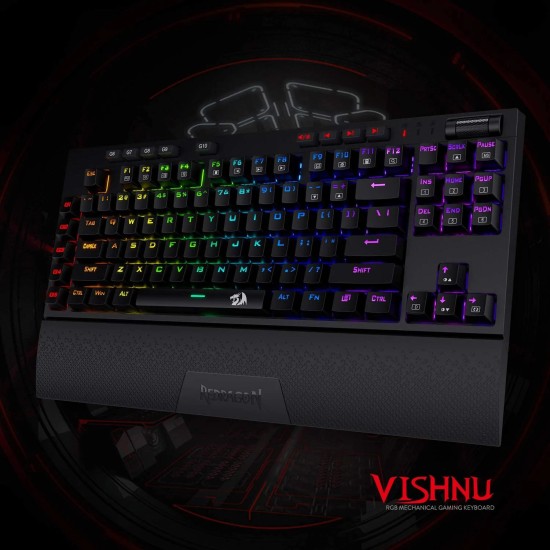 Redragon Vishnu K596 Black Wireless- Red switch